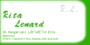 rita lenard business card